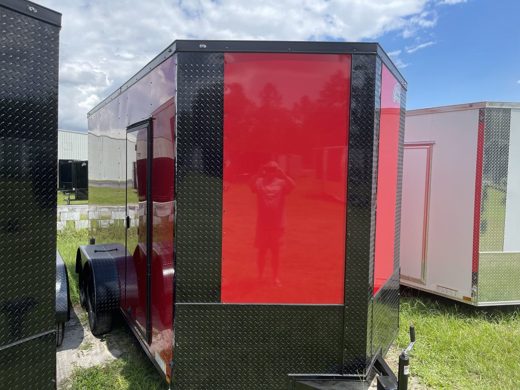 7 x 14 Xtreme Cargo Trailer – Red Blackout Package Built for Work