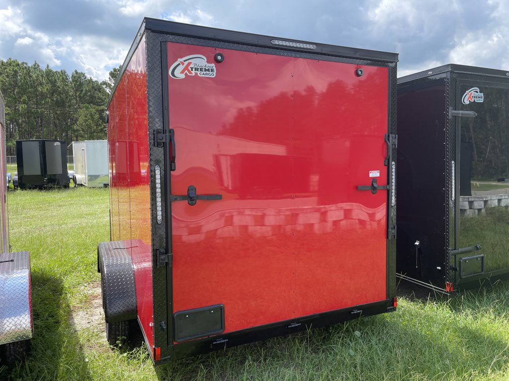 7 x 14 Xtreme Cargo Trailer – Red Blackout Package Built for Work