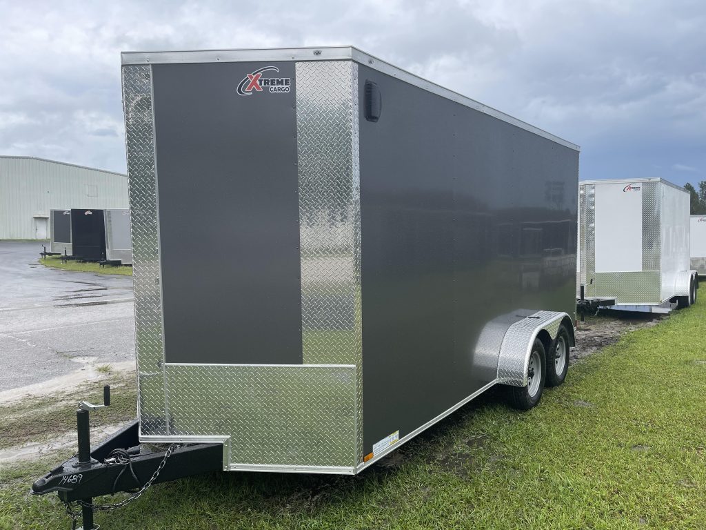 7 x 16 Charcoal Enclosed Trailer – Ready to Work