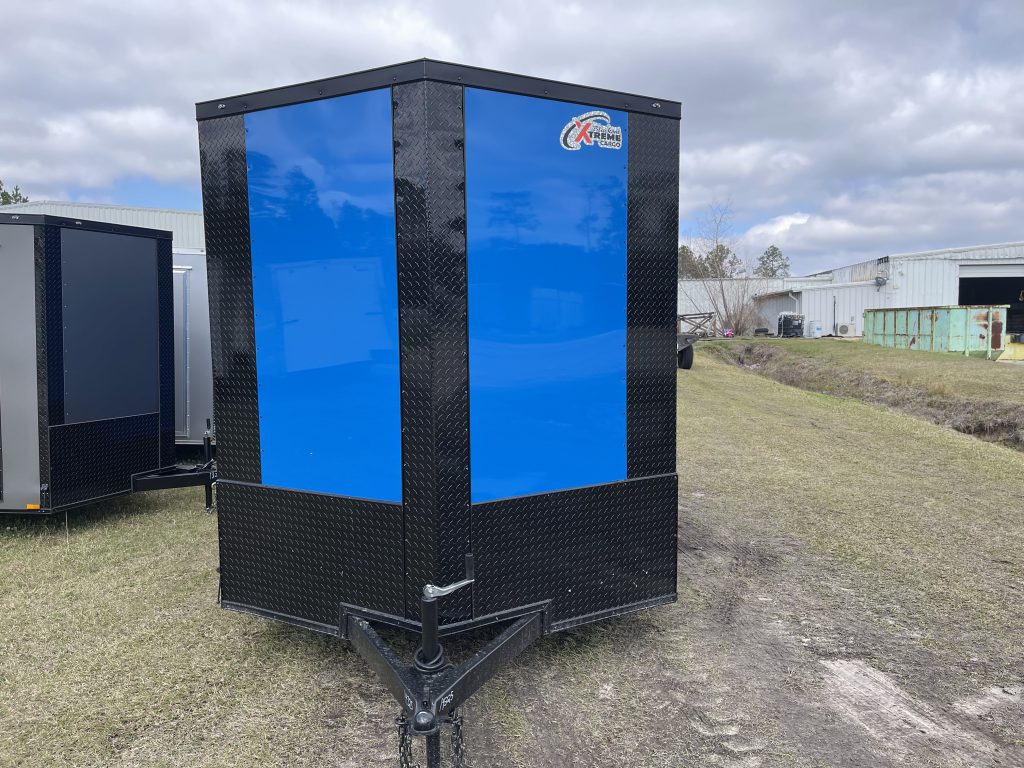 6 x 12 Cargo Trailer – Electric Blue Blackout Package