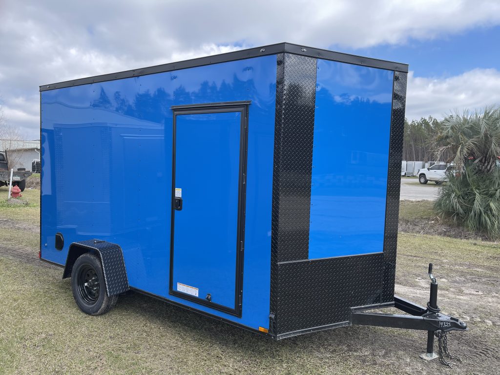 6 x 12 Cargo Trailer – Electric Blue Blackout Package