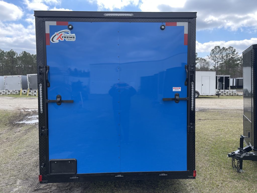 6 x 12 Cargo Trailer – Electric Blue Blackout Package