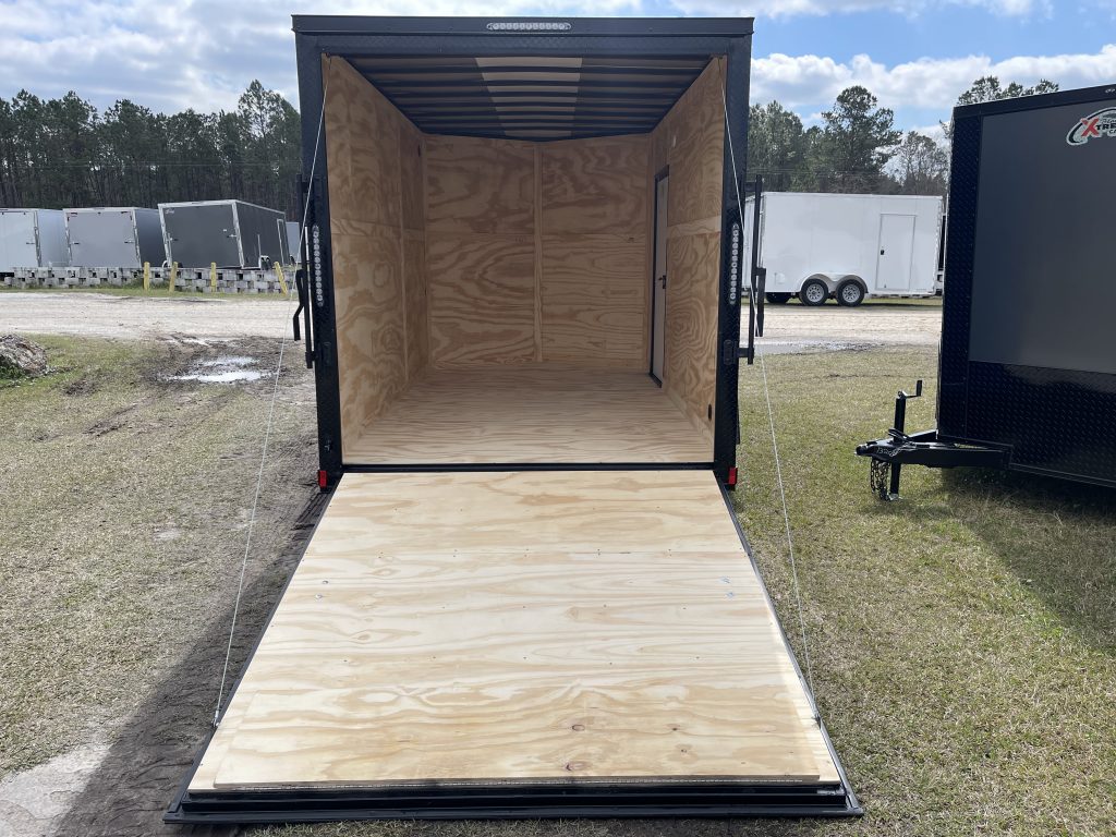 6 x 12 Cargo Trailer – Electric Blue Blackout Package