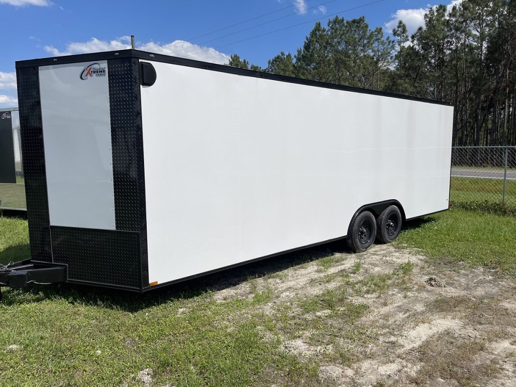 8.5 x 24 Xtreme Cargo Trailer | White/Blackout Poly-Core Exterior | 7 Foot Interior Height