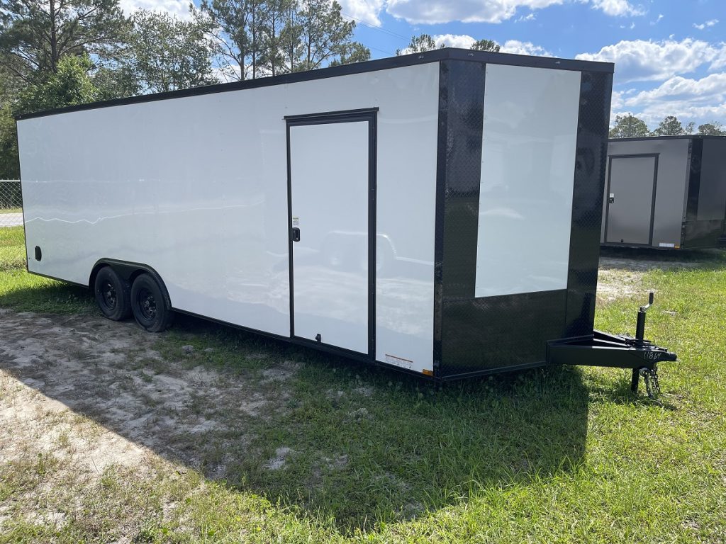 8.5 x 24 Xtreme Cargo Trailer | White/Blackout Poly-Core Exterior | 7 Foot Interior Height