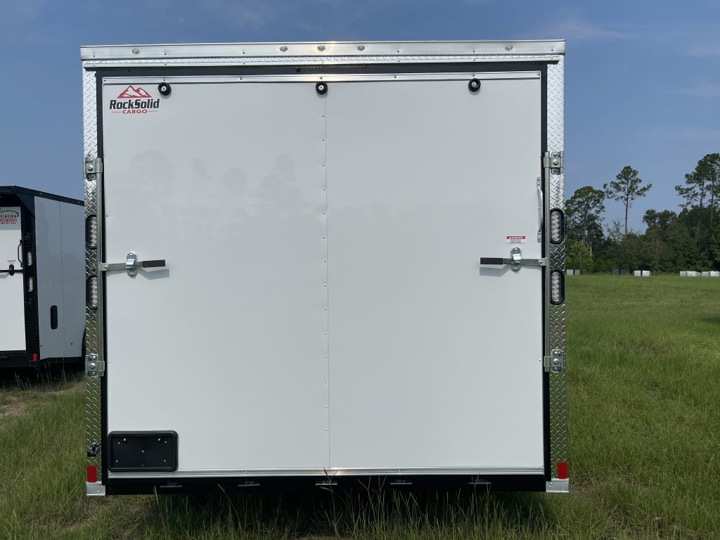 8.5 x 28 Cargo Trailer | Rock Solid Enclosed Trailer | White Polycore | Cargo Trailer Depot