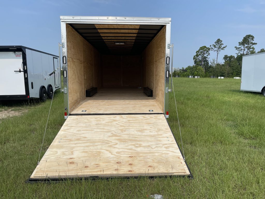 8.5 x 28 Cargo Trailer | Rock Solid Enclosed Trailer | White Polycore | Cargo Trailer Depot