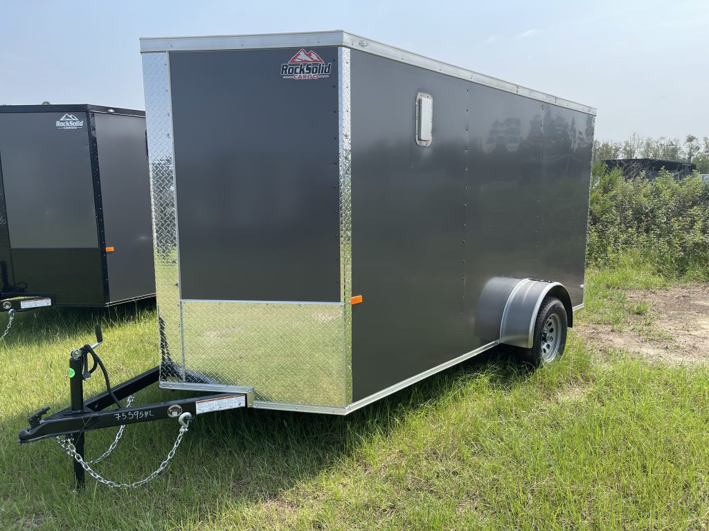 6 x 12 Rock Solid Cargo Enclosed Trailer – Charcoal Polycore