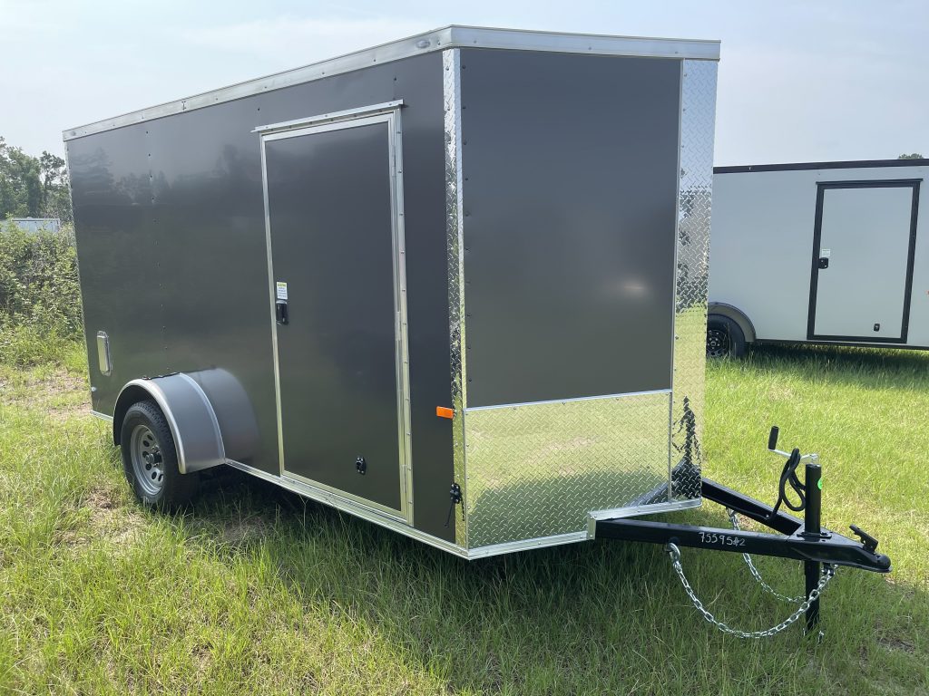 6 x 12 Rock Solid Cargo Enclosed Trailer – Charcoal Polycore