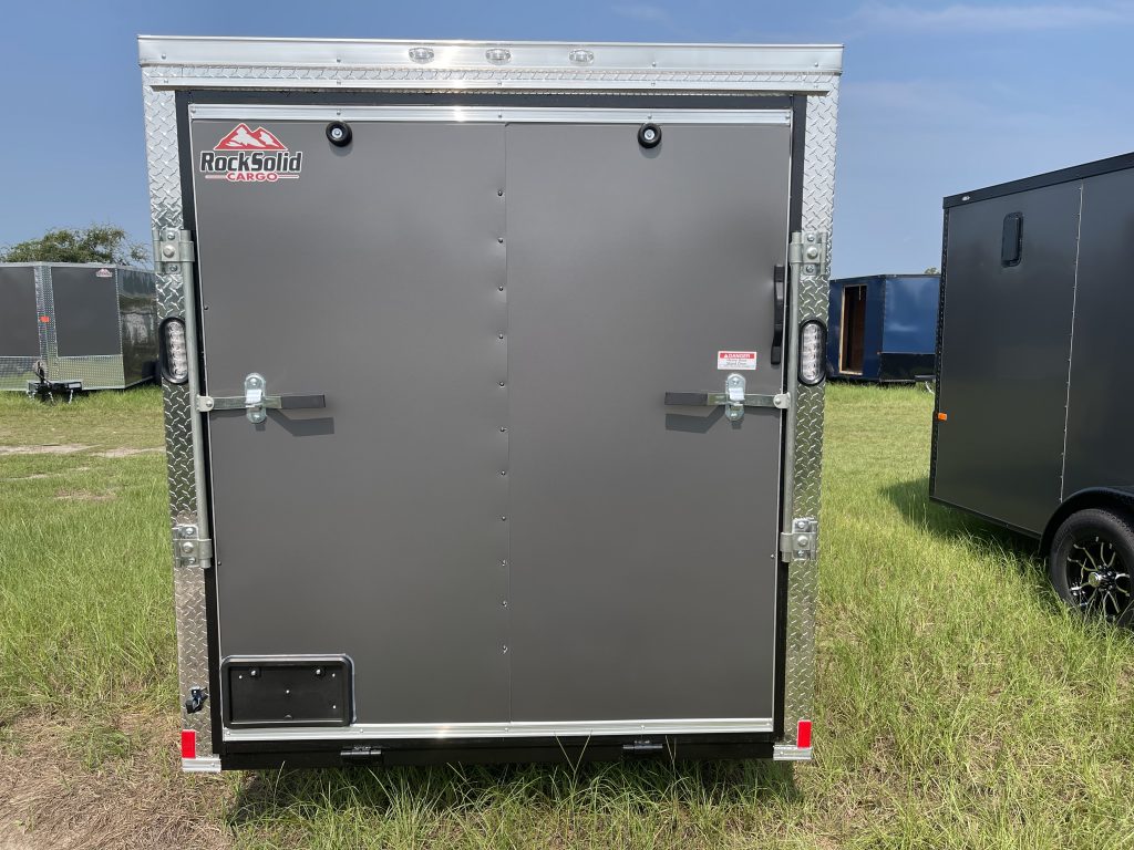 6 x 12 Rock Solid Cargo Enclosed Trailer – Charcoal Polycore