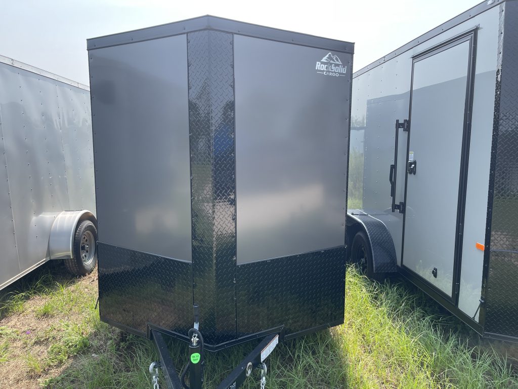 6 x 12 Rock Solid Trailer | Single Axle Charcoal Gray/Blackout Cargo Trailer
