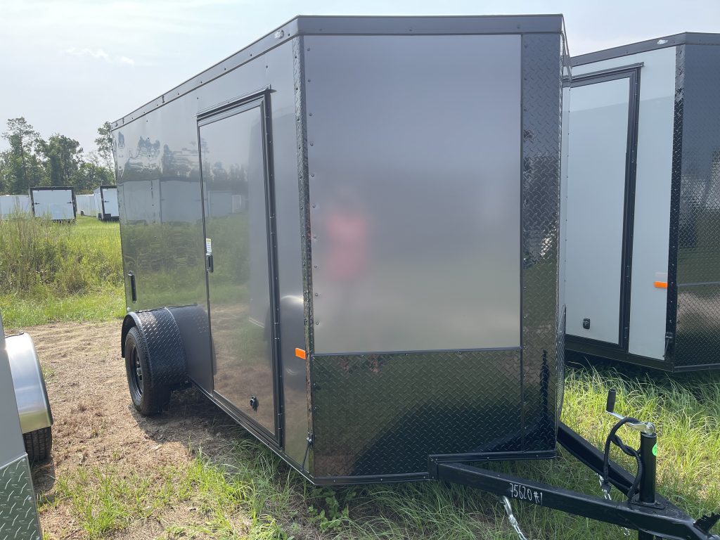 6 x 12 Rock Solid Trailer | Single Axle Charcoal Gray/Blackout Cargo Trailer