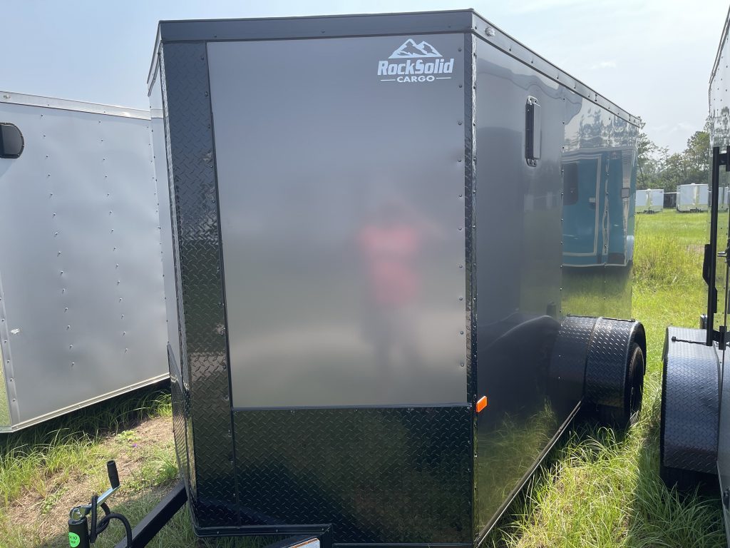 6 x 12 Rock Solid Trailer | Single Axle Charcoal Gray/Blackout Cargo Trailer