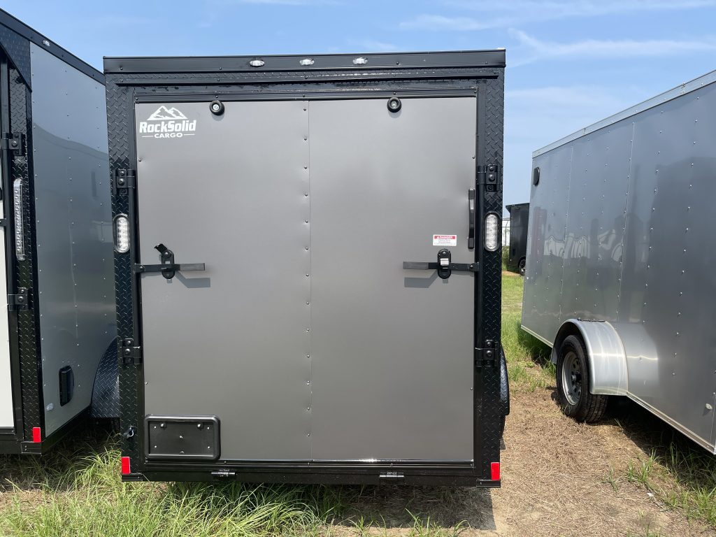 6 x 12 Rock Solid Trailer | Single Axle Charcoal Gray/Blackout Cargo Trailer