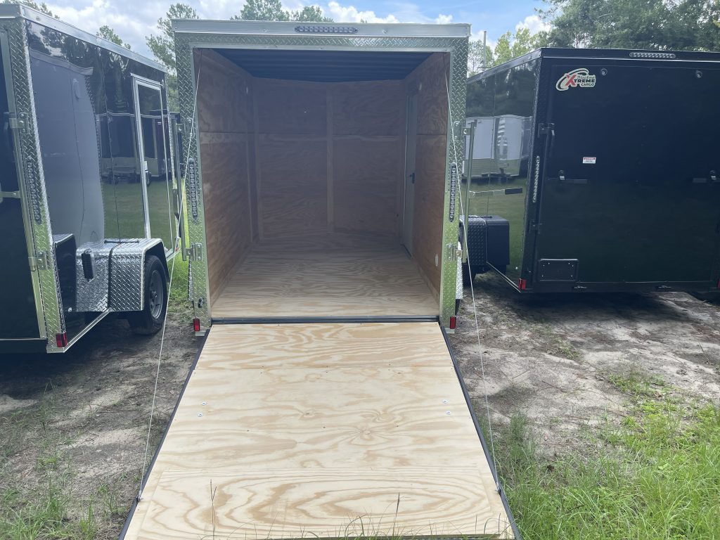 6 x 12 Single Axle Xtreme Cargo Trailer with Ramp Door – White Poly Core Exterior