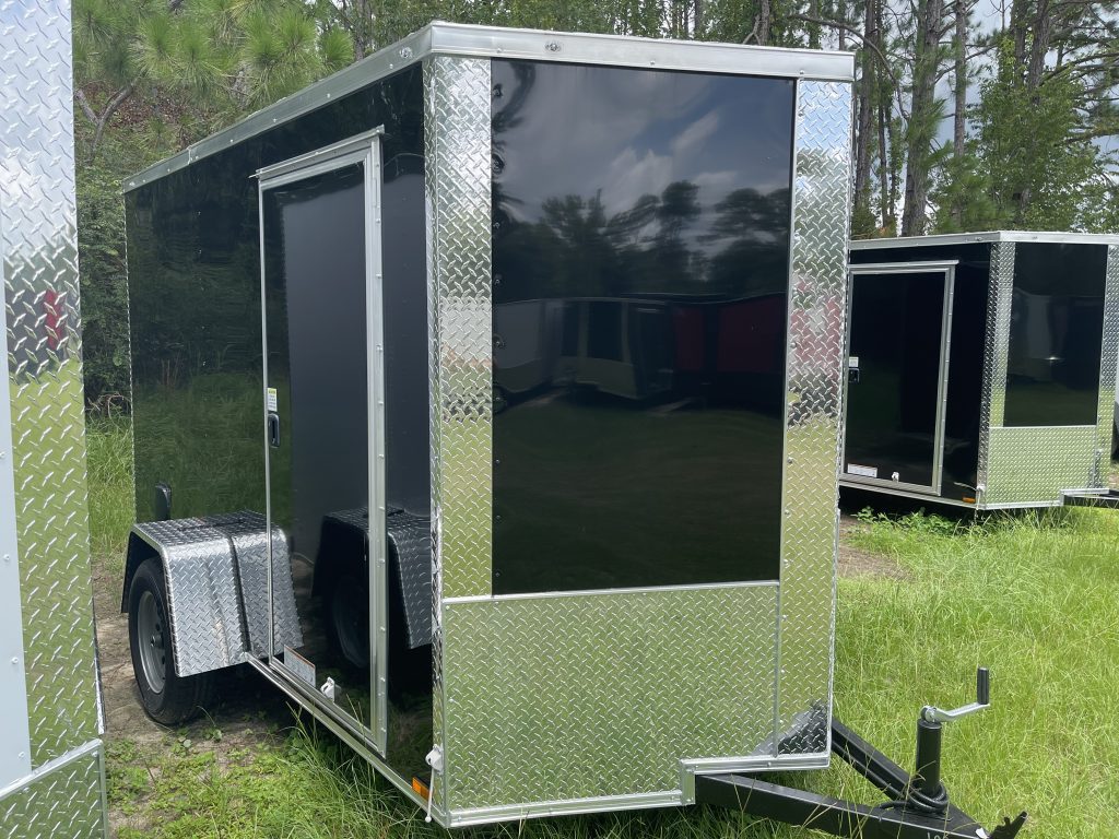 6 x 12 Black Single Axle Enclosed Cargo Trailer
