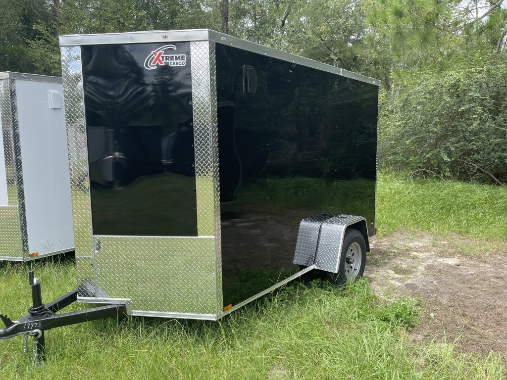 6 x 12 Black Single Axle Enclosed Cargo Trailer