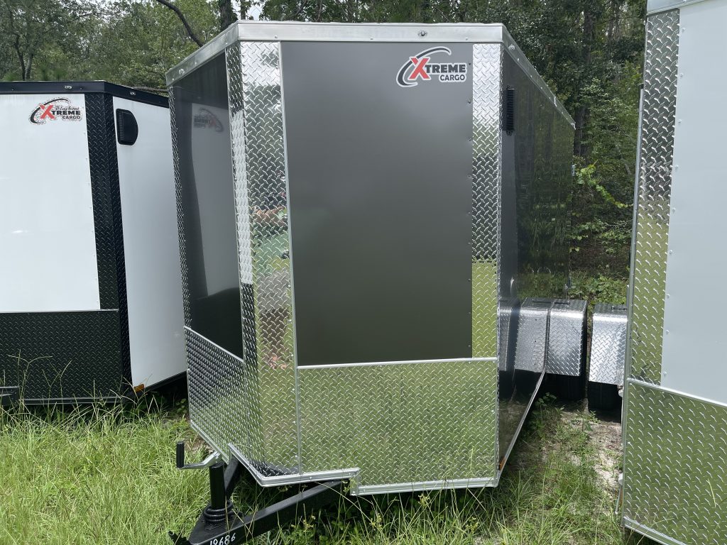 6 x 12 Charcoal Gray Single Axle Enclosed Cargo Trailer