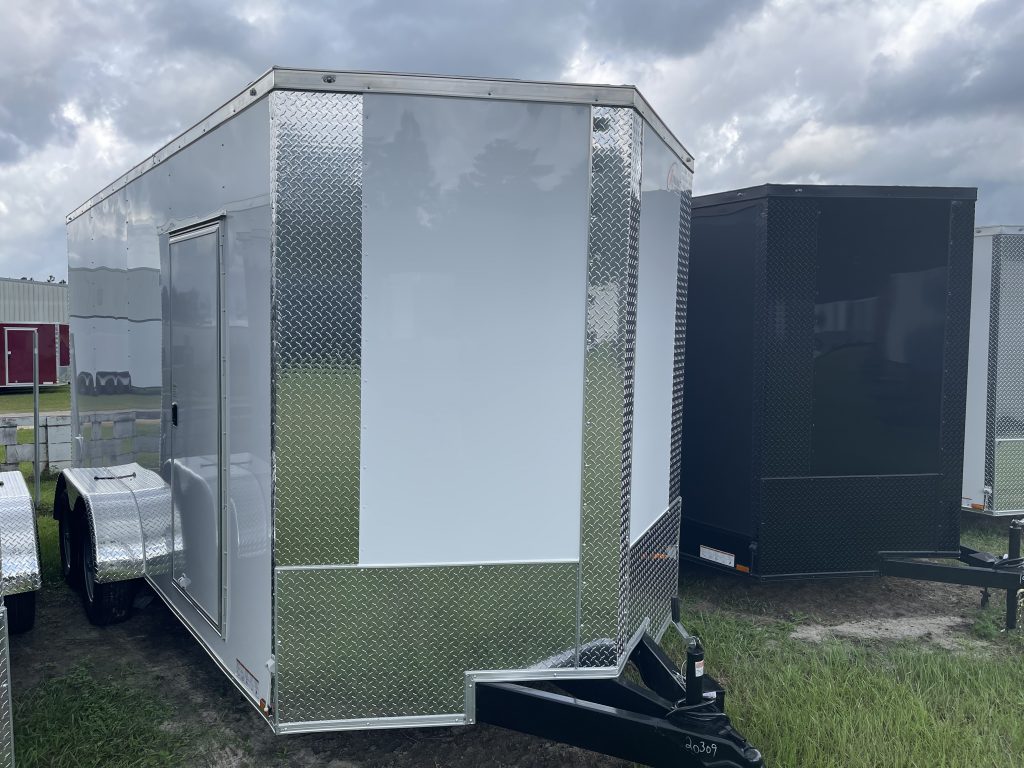 6 x 12 Tandem Axle White Enclosed Cargo Trailer