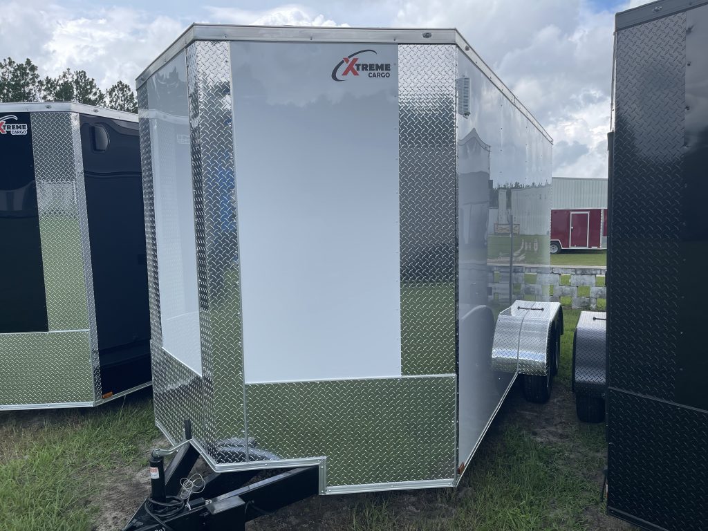 6 x 12 Tandem Axle White Enclosed Cargo Trailer