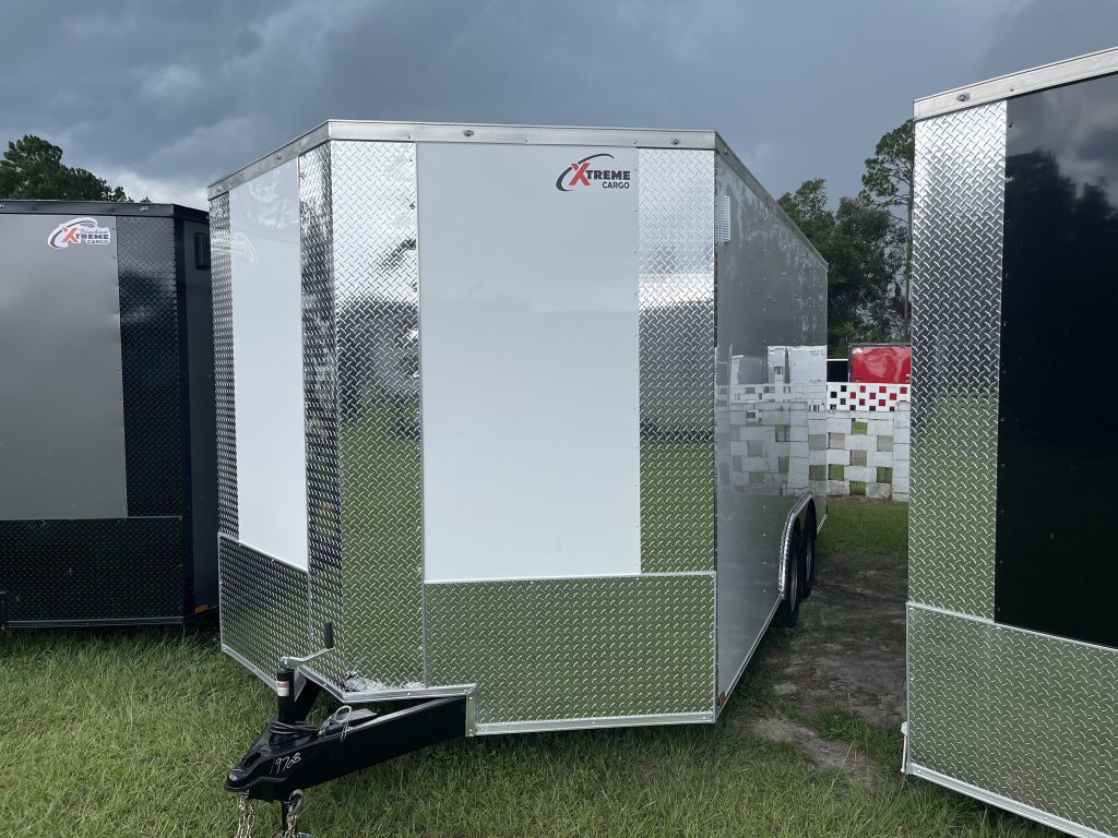 8.5 x 16 White Xtreme Cargo Trailer for Sale – Heavy-Duty Tandem Axle Enclosed Trailer