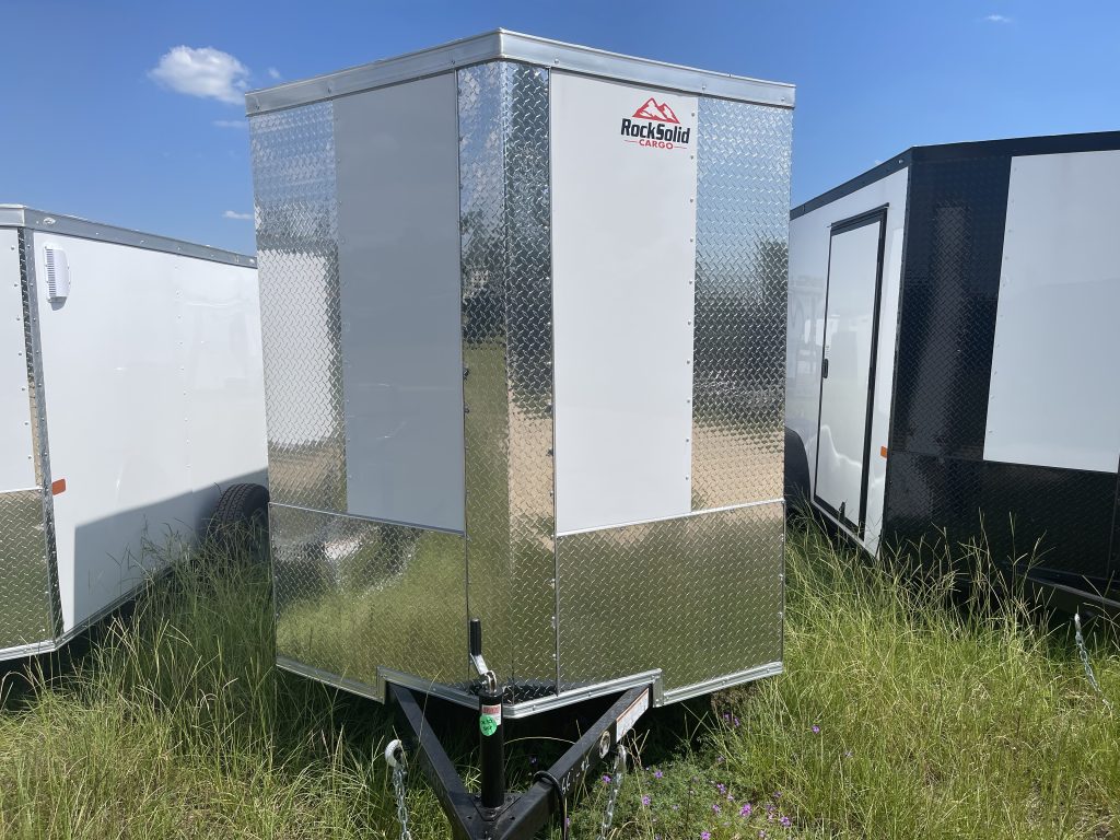 6×12 Single Axle White Poly Core Cargo Trailer