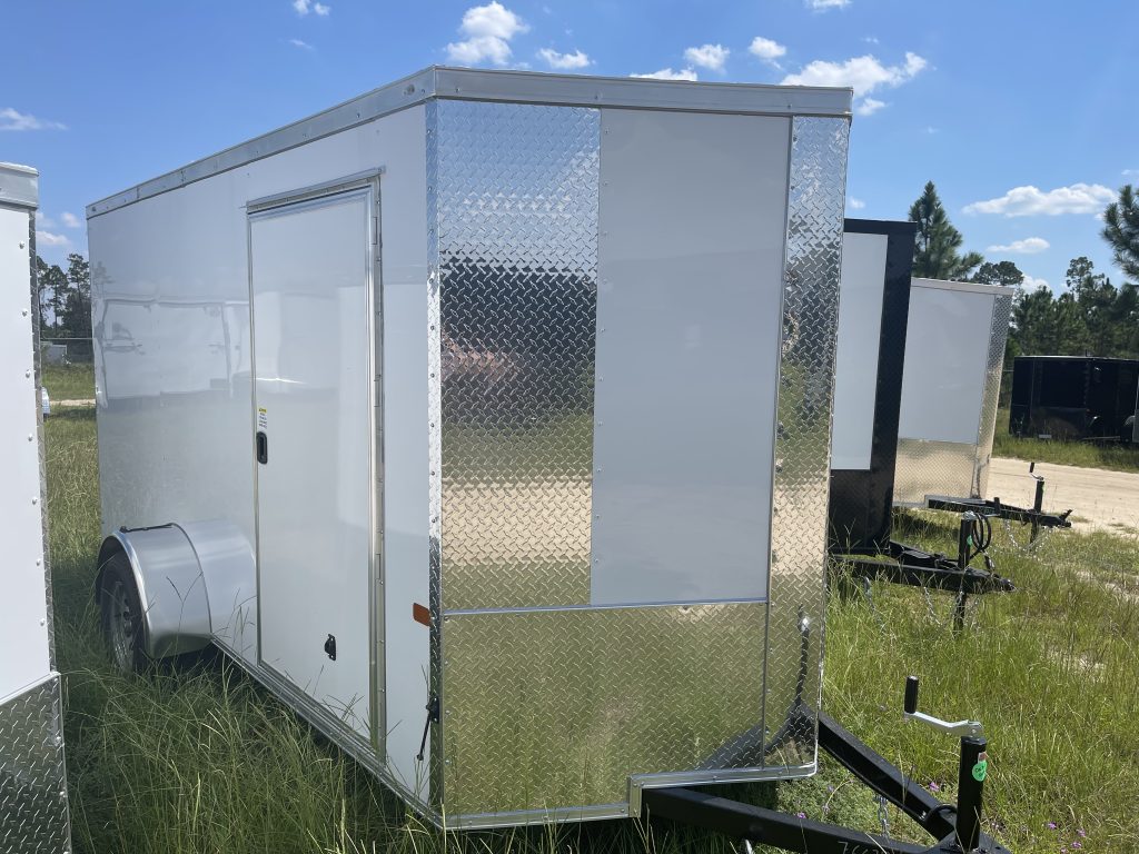 6×12 Single Axle White Poly Core Cargo Trailer
