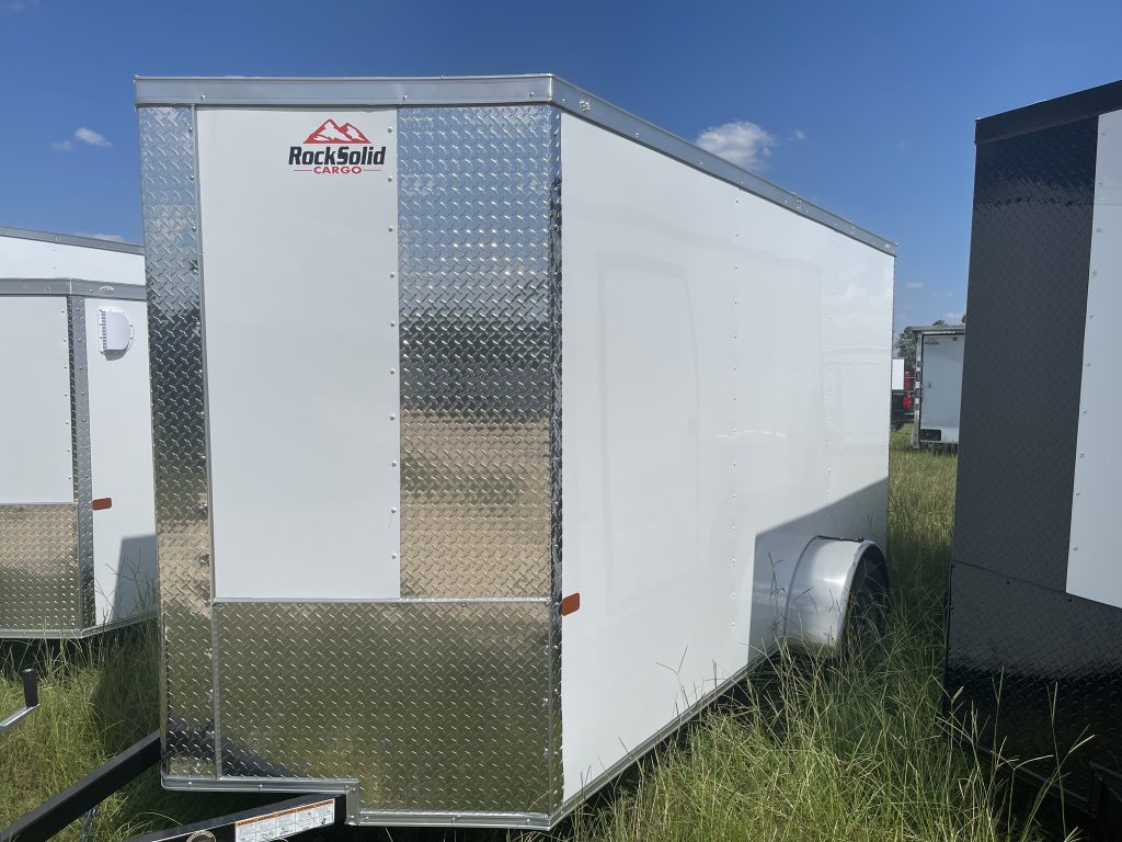 6×12 Single Axle White Poly Core Cargo Trailer