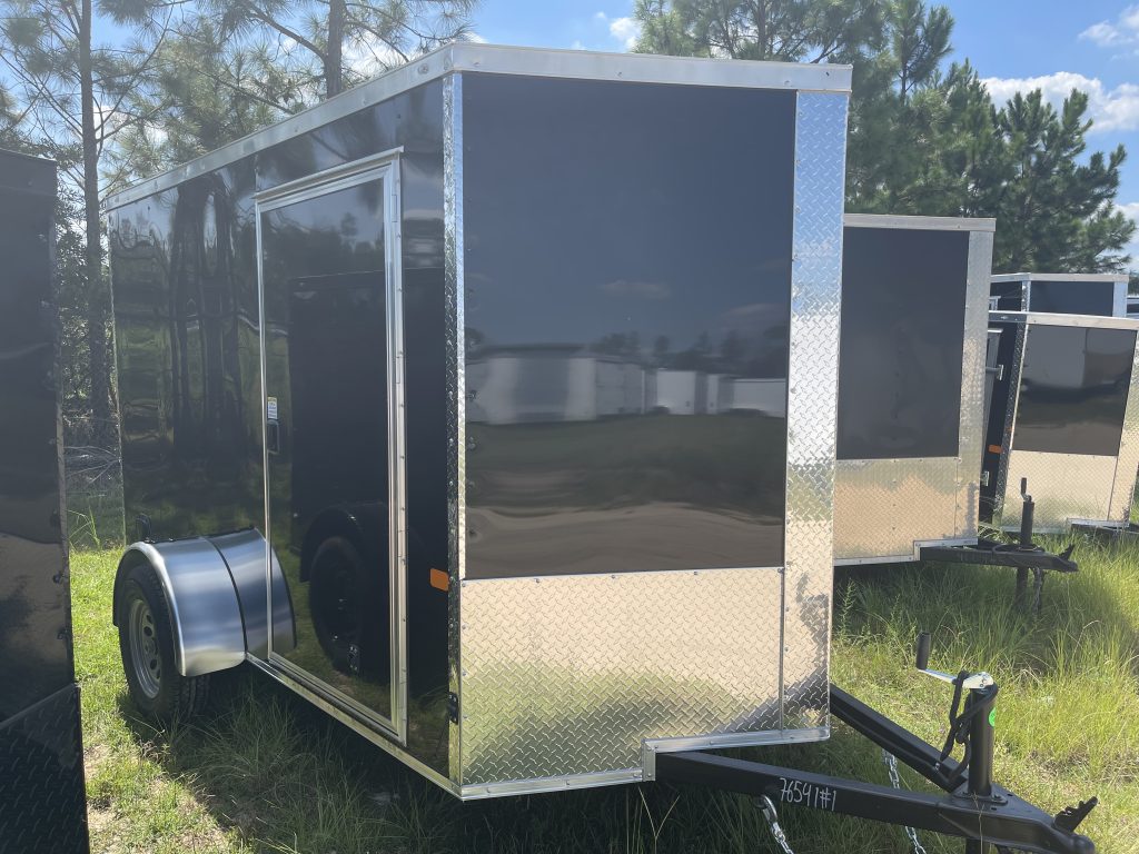 6×10 Single Axle Black Poly Core Cargo Trailer