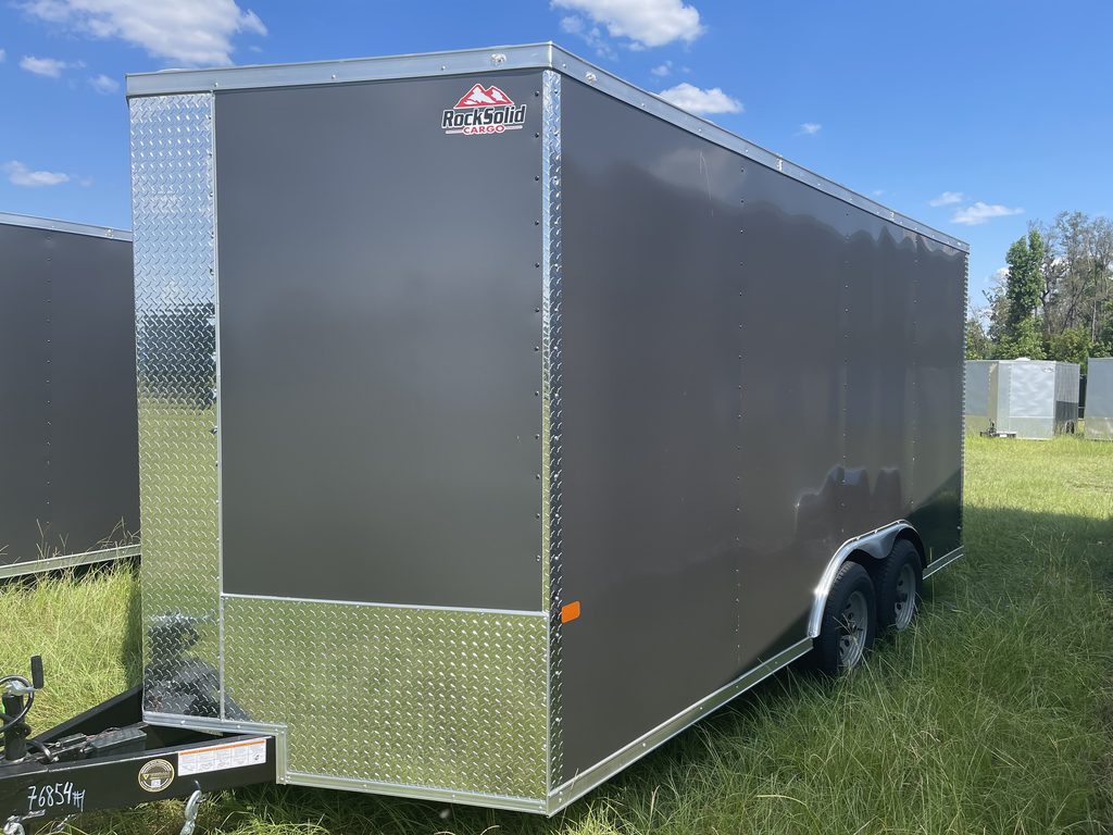 8.5×16 Rock Solid Trailer – Charcoal Gray .080 Poly Core