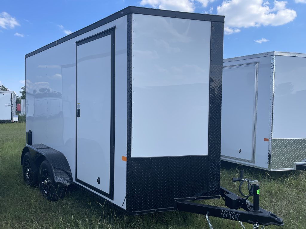 6×12 Tandem Axle White Rock Solid Cargo Trailer – Blackout Edition