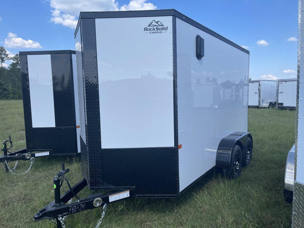 6×12 Tandem Axle White Rock Solid Cargo Trailer – Blackout Edition