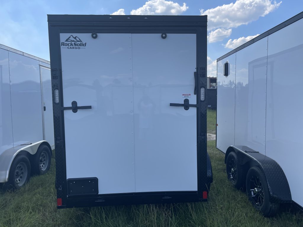 6×12 Tandem Axle White Rock Solid Cargo Trailer – Blackout Edition