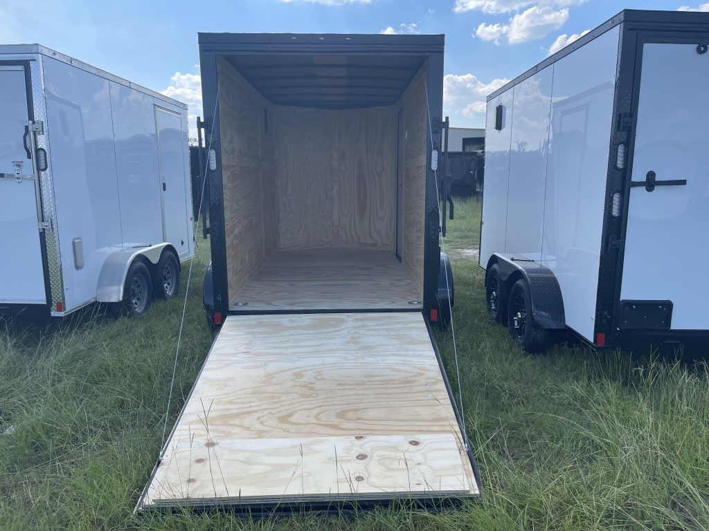 6×12 Tandem Axle White Rock Solid Cargo Trailer – Blackout Edition