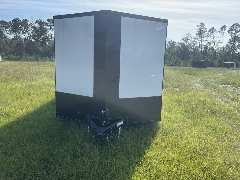 8.5×24 White Rock Solid Cargo Trailer with Blackout Special