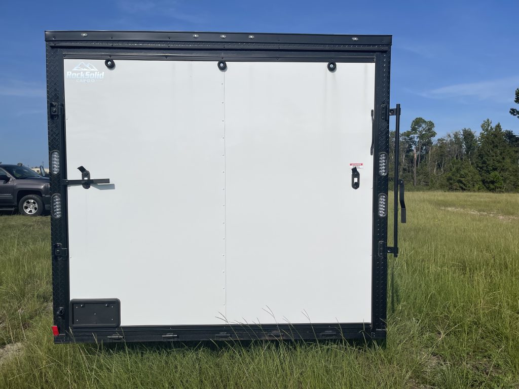8.5×24 White Rock Solid Cargo Trailer with Blackout Special
