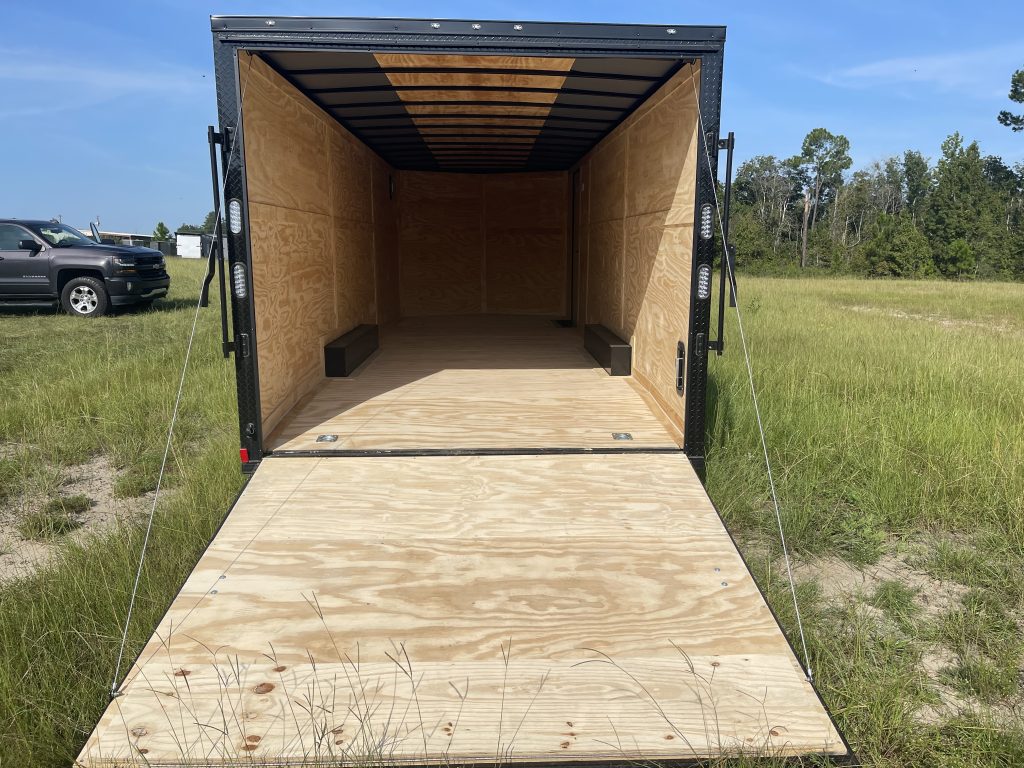 8.5×24 White Rock Solid Cargo Trailer with Blackout Special