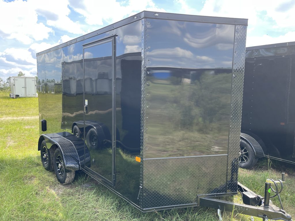 7×14 Black Rock Solid Cargo Trailer – Blackout Special Edition