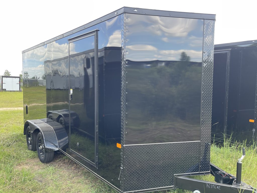 7×16 Black Rock Solid Cargo Trailer – Blackout Special Edition