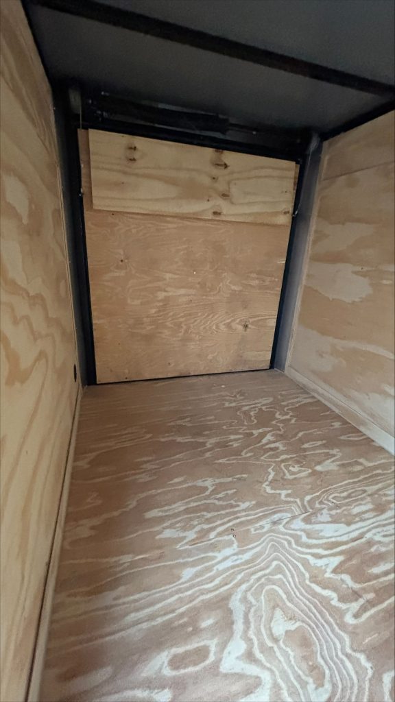 5x8 enclosed cargo trailer for sale - plywood-lined interior rear ramp