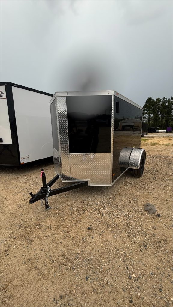 5x8 enclosed cargo trailer for sale - V-nose front with hitch