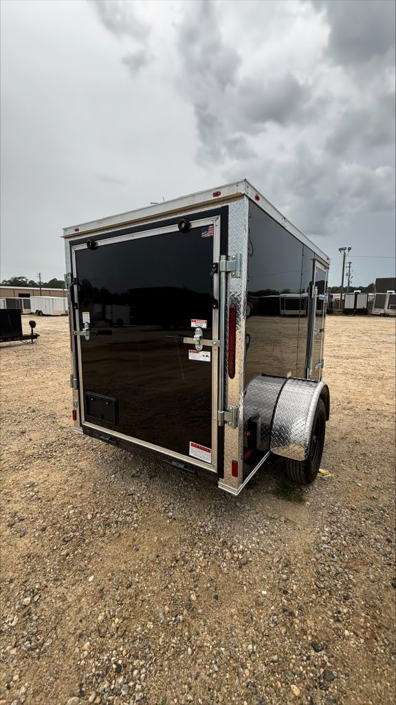5x8 enclosed cargo trailer for sale in Douglas GA - rear view