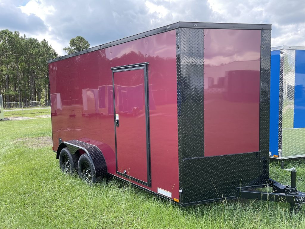 7 x 14 Xtreme Cargo Trailer – Brandy Wine Blackout Package Built for Work