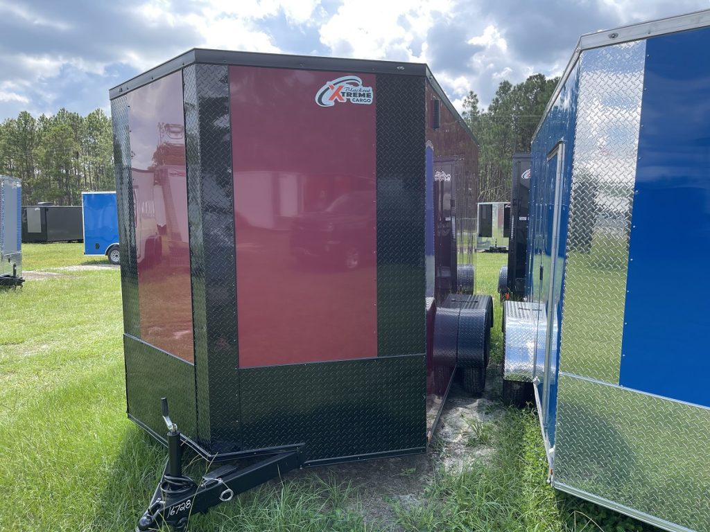 7 x 14 Xtreme Cargo Trailer – Brandy Wine Blackout Package Built for Work