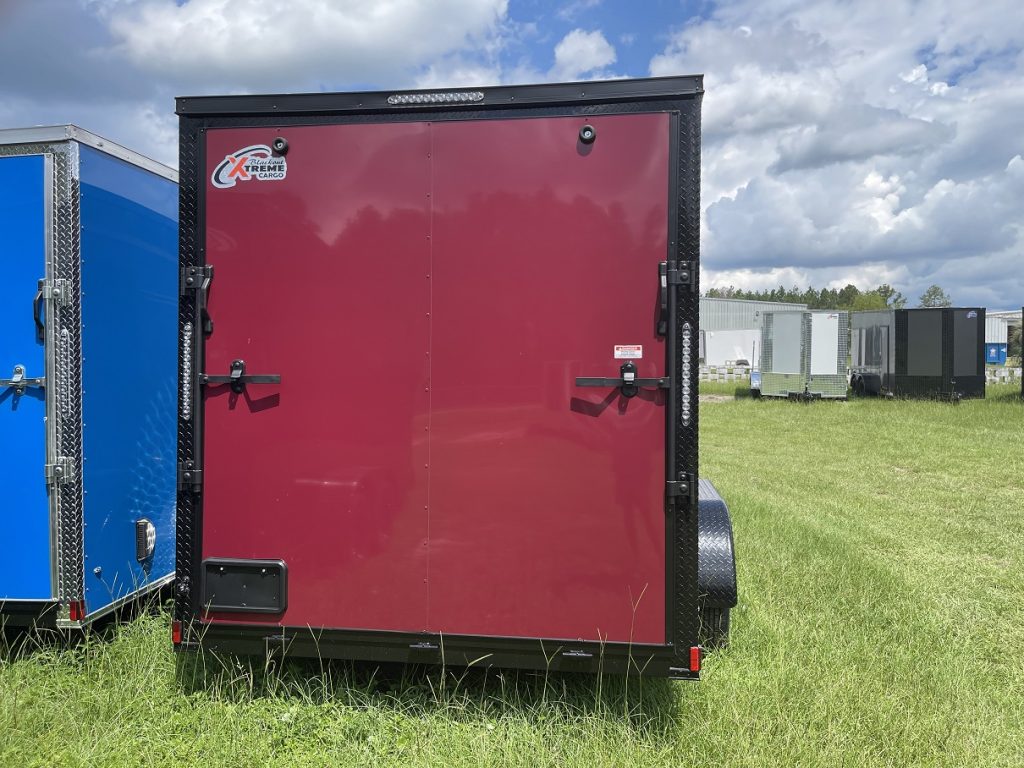 7 x 14 Xtreme Cargo Trailer – Brandy Wine Blackout Package Built for Work